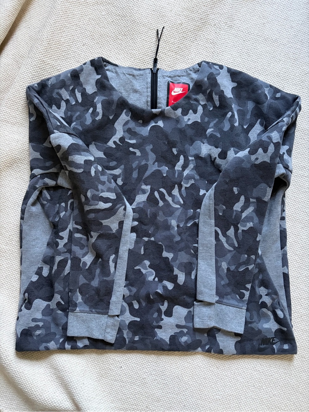 Nike Black and Gray Camo Crew Sweatshirt